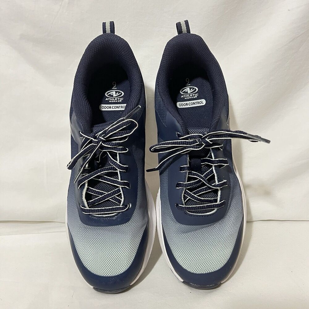Athletic Works Lifestyle Blue Mesh Jogger Sneakers Shoes Women Size 9